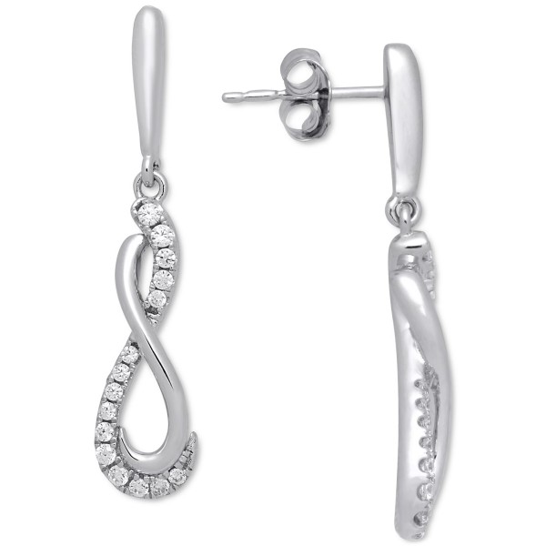 Diamond Infinity Drop Earrings (1/5 ct)