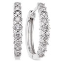 Diamond Hoop Earrings (1/2 ct) in 14k White Gold