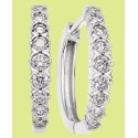 Diamond Hoop Earrings (1/2 ct) in 14k White Gold