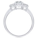 14k White Gold Ring, Cubic Zirconia Small Three Stone Ring (2-3/8 ct)