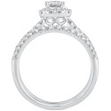 Diamond Princess Halo Bridal Set (1 ct) in 14k White or Yellow Gold