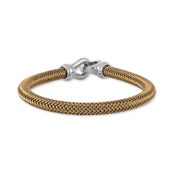 Woven Bracelet in Matte Ion-Plated Stainless Steel