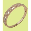 Gold-Tone Mother-of-Pearl & Crystal Hinge Bracelet