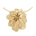 Gold Flower Pendant Wire Necklace