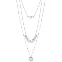 Silver-Tone White Cabochon Layer Necklace