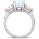 Aquamarine (2-1/5 ct), Morganite (4/5 ct) & Diamond Accent Ring