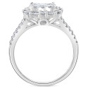 Baguette Halo Cluster Engagement Ring (1-1/20 ct) in 14k White Gold