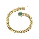 Luxurious Sterling Silver Curb Chain Bracelet with 14k