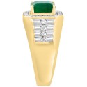 Men's Emerald (3 ct) & Diamond (1/2 ct) Ring in 14k Gold