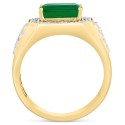 Men's Emerald (3 ct) & Diamond (1/2 ct) Ring in 14k Gold