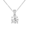 Cubic Zirconia Solitaire Pendant Necklace, 16