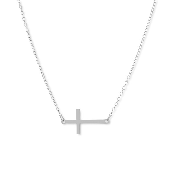 East-West Cross Pendant Necklace, 16