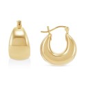 Polished Graduated Chunky Oval Hoop Earrings in 14k Yellow Gold