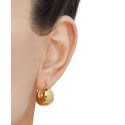 Polished Graduated Chunky Oval Hoop Earrings in 14k Yellow Gold