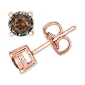 Chocolate Diamond Stud Earrings (1/4 ct) in 14k Rose Gold