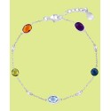 Multi-Gemstone Station Link Bracelet