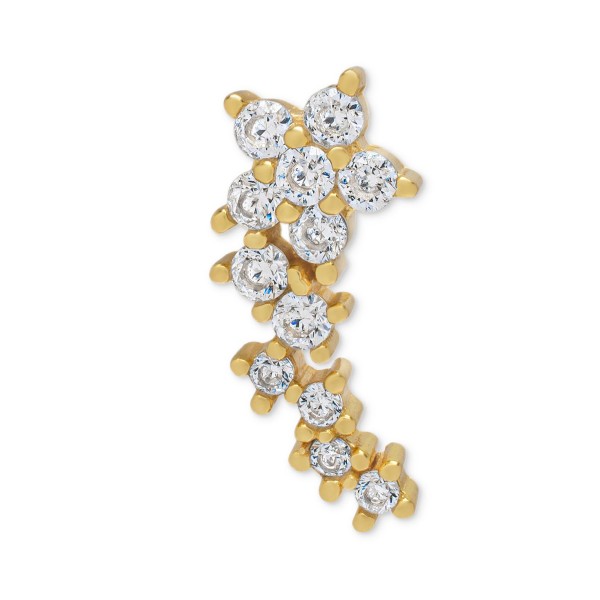 White Sapphire Star Cluster Ear Climbers (1 ct) in 14k Gold-Plated Sterling Silver