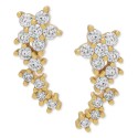 White Sapphire Star Cluster Ear Climbers (1 ct) in 14k Gold-Plated Sterling Silver