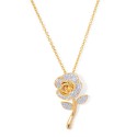 Diamond Accent Rose Flower Pendant 18