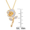 Diamond Accent Rose Flower Pendant 18