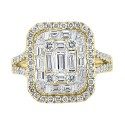 Diamond Cluster Statement Ring (2 ct) in 14k Yellow Gold