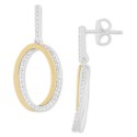 Diamond Intertwined Oval Drop Earrings (1/4 ct) & 14k Gold-Plate