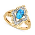 Diamond (1/10 ct) Jasmine Ring in 10k Gold