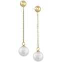 Cultured Freshwater Pearl (7mm) Drop Earrings in 14k Gold