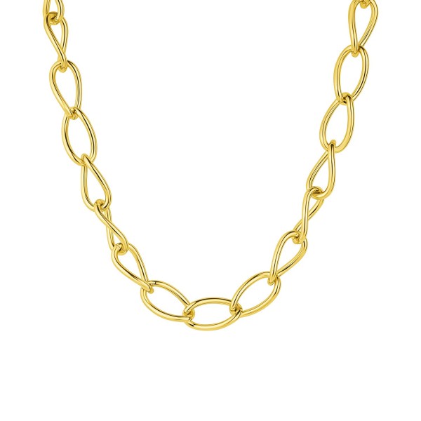 Oval Twist Link Necklace in 18K Gold Plated Brass