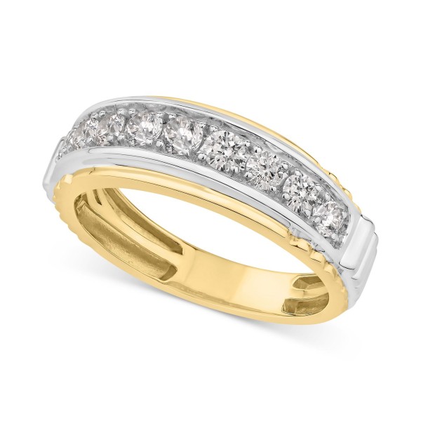 Men's Diamond Ring (1 ct) in Two-Tone 10k Gold & White Gold