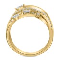 Diamond Multi-Shape Multirow Crossover Ring (1 ct) in 14k Gold