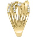 Diamond Multi-Shape Multirow Crossover Ring (1 ct) in 14k Gold