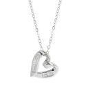 2-Pc. Set Cubic Zirconia Baguette Heart Pendant Necklace