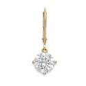 Cubic Cubic Zirconia Leverback Earrings in 14k Gold (4-1/2 ct)