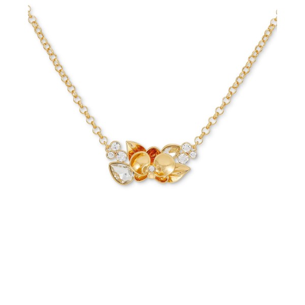 Gold-Tone Crystal Flower Statement Necklace, 16