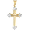 Polished Cross Pendant in 14k Two-Tone Gold