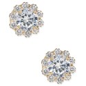 Cubic Zirconia Halo Stud Earrings in 10k Gold