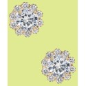 Cubic Zirconia Halo Stud Earrings in 10k Gold