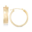 Polished Wide Hoop Earrings in 10k Gold