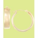 Polished Wide Hoop Earrings in 10k Gold