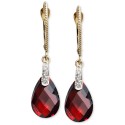 14k Gold Earrings, Garnet (7-1/5 ct) and Diamond Accent Drop