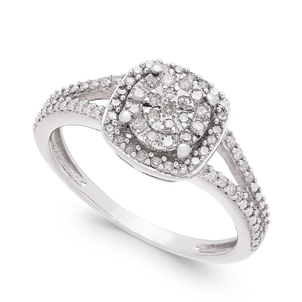 Cushion-Cut Diamond Promise Ring (1/4 ct)