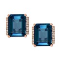 Gemstone and Diamond Accent Stud Earrings in 14k Gold