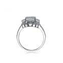 Exquisite Sterling Silver Rhodium-Plated Cubic Zirconia Cocktail Ring