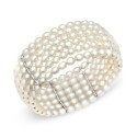 Cultured Freshwater Pearl (5mm) Multirow Wide Bangle Bracelet