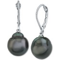 Tahitian Pearl (11mm) Drop Earrings In 14k White Gold