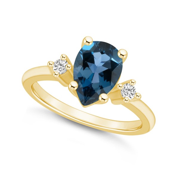 Topaz and Diamond Ring (2-1/2 ctt.w and 1/10 ctt.w) 14K Yellow Gold