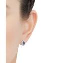 Sapphire (1-1/3 ct) and Diamond Accent Stud Earrings in 10k