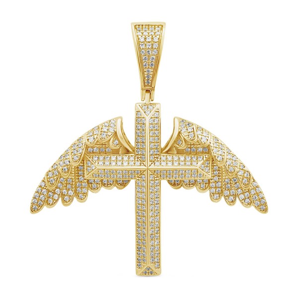 Cross Pendant (3/4 ct) in 10k Gold (Chain Not Included)