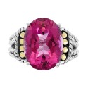 Pink Topaz Statement Ring (13-3/4 ct) & 18k Gold